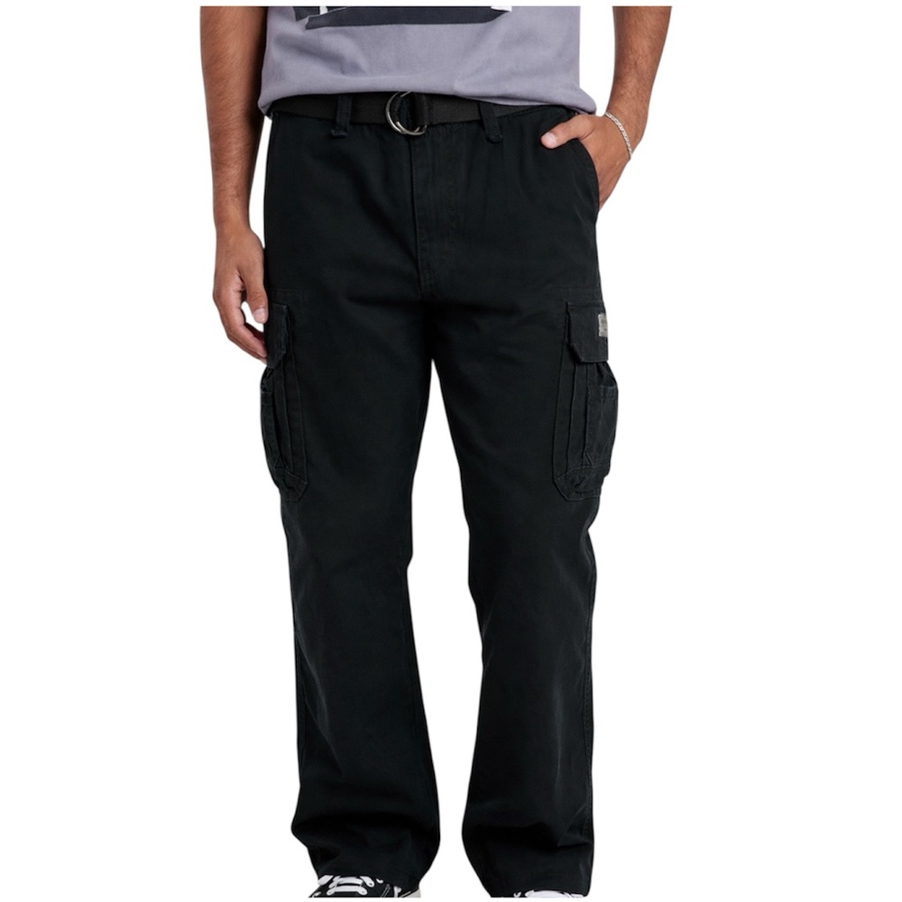 Unionbay Survivor Cargo Pants Mens 36x34 Black Utility Work Pants Belted NWT